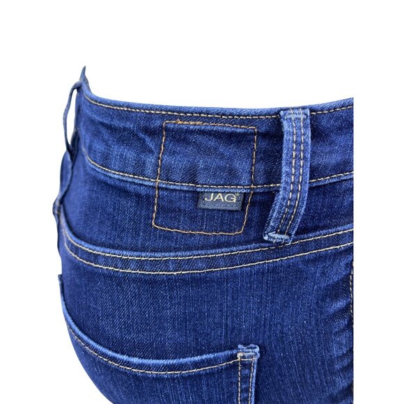 Jag Womens Dark Wash Cropped Bootcut Jeans Mid Rise Raw Sz 6P - Picture 7 of 11